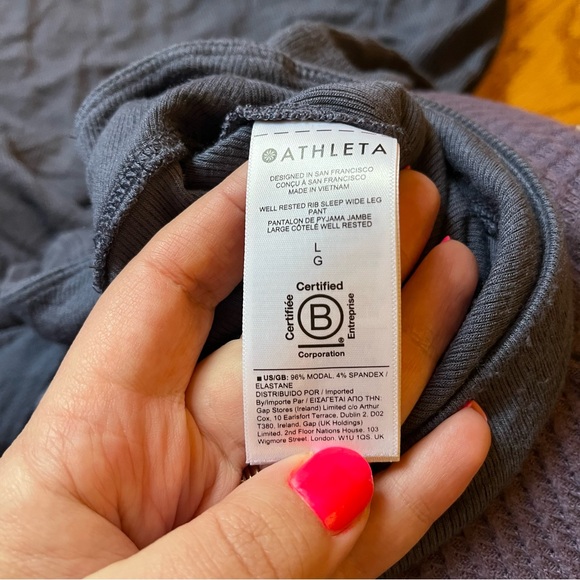 Athleta Well Rested Rib Sleep Wide Leg Pant size large - Picture 7 of 9